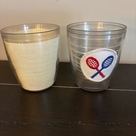 Vintage 12oz Tervis Tumblers Tennis‎ Racket and Tennis Net, Set of 2 - Picture 1 of 5